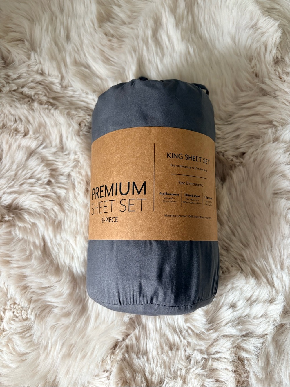 NWT Premium King Sheet Set - Charcoal Gray